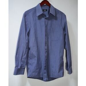 Hugo Boss BOSS Dress Shirt Blue Micro Check 16.5 34/35 Classic Fit